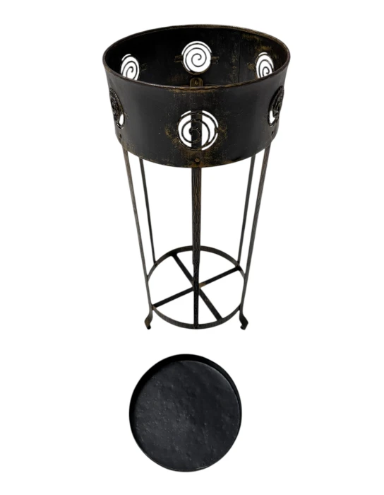 Vienna Secession Patinated Metal Umbrella Stand, 1900s